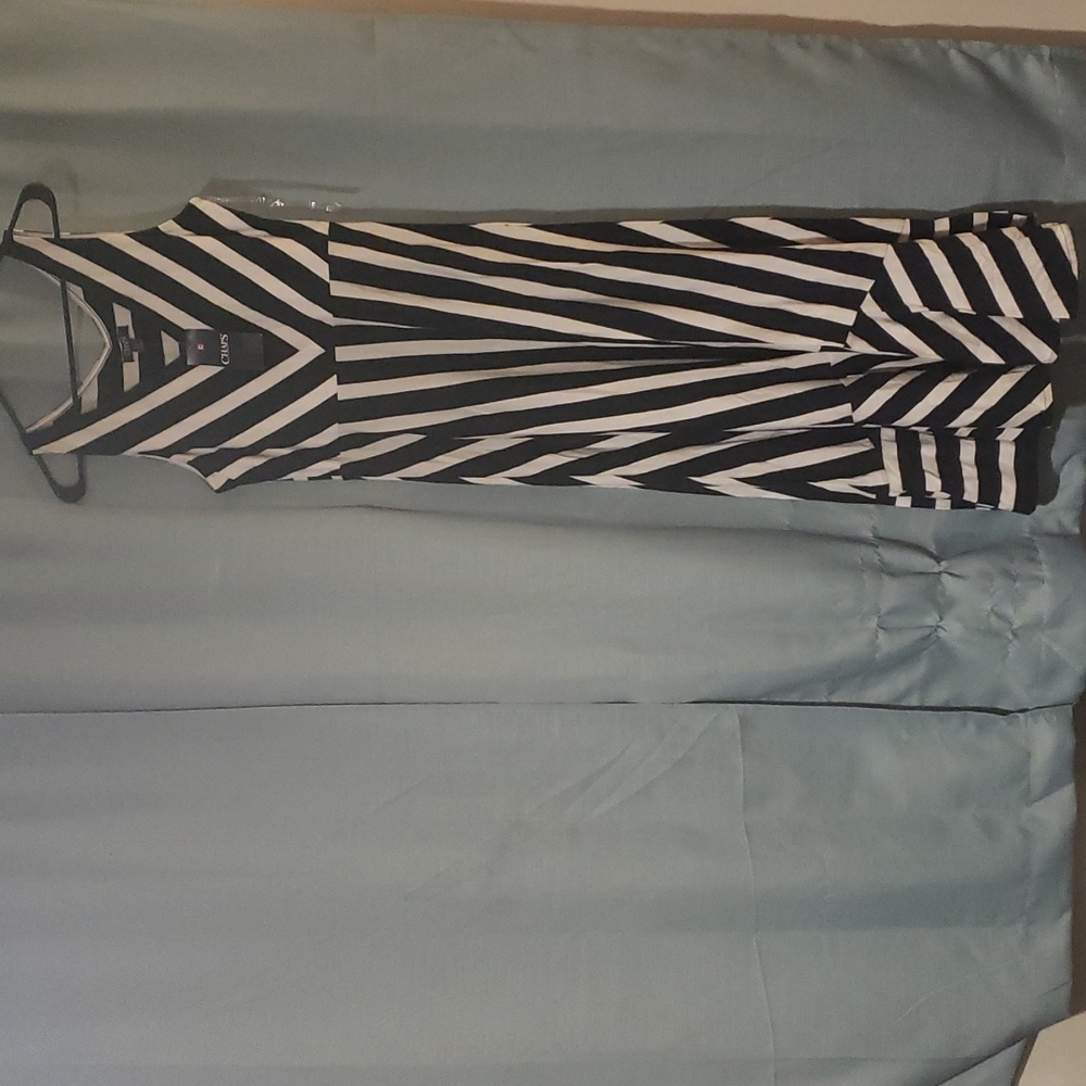 Chaps Women's Medium Navy/White Maxi Dress